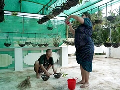 お尻, ぽっちゃり, デカパイ, フェラチオ, 気狂い, インド人, 淫乱熟女, オマンコ