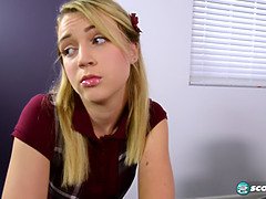 Blond, Pijpbeurt, Sperma shot, Hd, Zuigen, Lerarin, Tiener