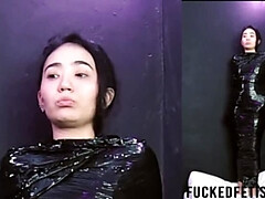 素人, 美人, ボンデージ, 茶髪の, フェティッシュ, Hd, ゴム, 拘束