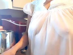 ぽっちゃり, デカパイ, お婆さん, ラティーナ, 熟年, 乳首, ソフトコア, オッパイの