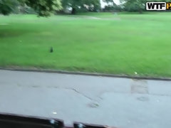 Blondine, Aufs gesicht abspritzen, Absätze, Öffentlich, Tätowierung