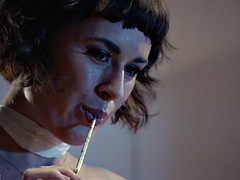 Grosse bite, Sucer une bite, Brunette brune, Marrant, Interracial, Fille latino, Public, Chevaucher