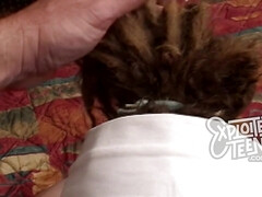 Enthousiasteling, Pijpbeurt, Bruinharig, Harig, Klein, Gezichtspunt, Kut duiken, Tieten likken