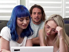 フェラチオ, 眼鏡, ハードコア, オーガズム, ポルノスター, ハメ撮り, フェラする, 三人