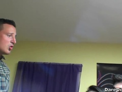 Arschlecken, Grosser arsch, Blasen, Braunhaarige, Hochschule, Frau frau mann, Gruppe, Party