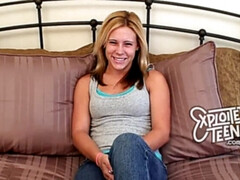 Sexy blonde 18 yr old amateur sucks and fucks on video