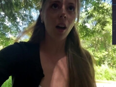 A Walk In The Woods Never Felt So Good! Public Orgasm Almost Caught!