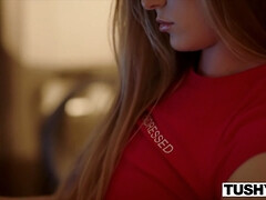 TUSHY Thin Blondie College Student Has Unforgettable First Assfucking Experience