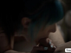 Shemale Stepmother lets her stepson bareback fuck her ass