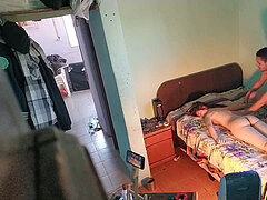 My sexy wifey comes home from work and lies bare in my couch to massage her big ass and fuck her like a hot bitch