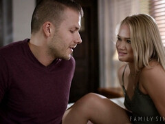 Chambre à dormir, Blonde, Sucer une bite, Léchez, Seins naturels, Piercing, Chatte, Nénés