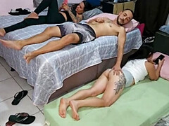 Amateur Wife Shares Room With Friend For FFM Threesome - Homemade Brazilian Orgy