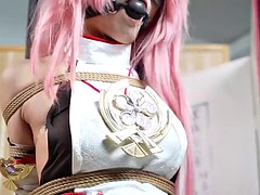 素人, 緊縛, ボンデージ, 中国人, カップル, ヒール, ティーン