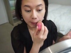 Leie, Asiatisch, Blasen, Braunhaarige, Hd, Pov