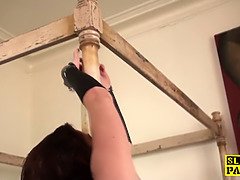 Squirting british subject gets throat fucked