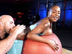 美女, デカパイ, 黒人, フェラチオ, チン, ハードコア, オマンコ, オッパイの