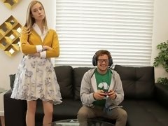 お尻, ブロンド, フェラチオ, バック, 手コキする, オナニー, ガリガリ, ティーン