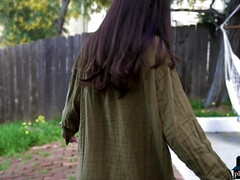 Brunette brune, Queue, Hd, Fille latino, Naturelle, Seins naturels, De plein air, Softcore