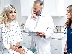 Sucer une bite, Médecin, 2 femmes 1 homme, Léchez, Seins naturels, Chatte, Adolescente, Nénés