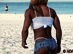 blond Muscle Physique chick Beach