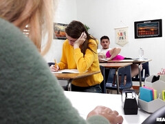 18, ブロンド, フェラチオ, 眼鏡, 女子高生, ティーン