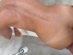 素人, アメリカ人, お尻, デカパイ, ブロンド, フェラチオ, 熟年, 淫乱熟女