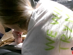 Americano, Tetas grandes, Corridas, Polla, Cuadrupleta, Al aire libre, Nalgadas, Tetas