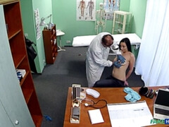 Hot babe wants her Doctor to suck her tits
