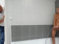 ブロンド, フェラチオ, イく瞬間, バック, ジーンズ, オナニー, オマンコ