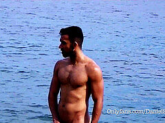 Enthousiasteling, Strand, Homo, Handbeurt, Huisgemaakt, Masturbatie, Buiten, Openbaar