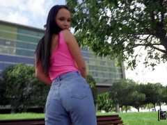 美女, フェラチオ, 大学生, 裸, アウトドア, 馬乗り, ガリガリ, ティーン