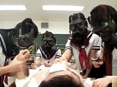 アジア人, 緊縛, フェラチオ, 着衣女と全裸男, 大学生, イく瞬間, フェティッシュ, 手コキする