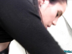 Enthousiasteling, Pijpbeurt, Bruinharig, Sperma, Buiten, Gezichtspunt, Openbaar