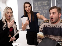Naughty student gets punished by two horny teachers