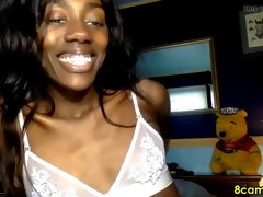 Chica, Negro, Morena, Ébano, Penetracion con dedos, Masturbación, Solo, Tetas
