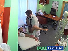 Watch this naughty nurse get down and dirty with her patient in a POV hospital exam