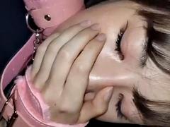 Fuck a fair-skinned, slender, dark-haired beautiful girl as much as she pleases and cums on her face