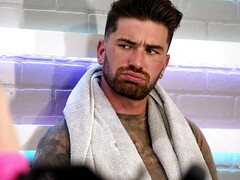 Язык в попке, Бисексуалы, Минет, Собачьи, Сперма на лице, Затыкание рта, Спортзал, Сиськи