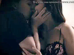 レズビアン, なめる, ティーン, 三人