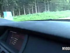 Leie, Grosse titten, Auto, Hd, Nudist, Öffentlich, Realität, Rotschopf