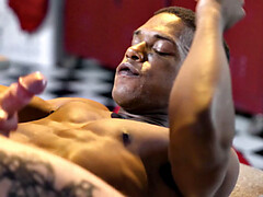 Sportive stud rimmed and barebacked in locker room