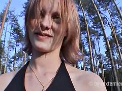 Enthousiasteling, Pijpbeurt, Duits, Hardcore, Buiten, Gezichtspunt, Tiener, Tieten likken