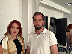 HUNT4K. Sexy redhead slut is enough of junk food and her stupid BF and fucke