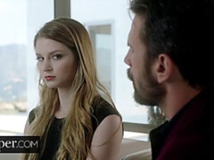 デカ尻, フェラチオ, 茶髪の, バック, 女 人男 人, 手コキする, 靴, 三人