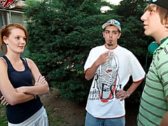 Blond, Pijpbeurt, Man die toekijkt, Hondjeshouding, Fetisj, Geschoren, Tiener, Tieten likken