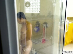 Arsch, Bad, Freundin, Zierlich, Pov, Dusche, Spanner, Nass