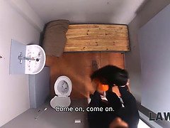 Law4k. tempting teenie dark haired gets in palms of sex-hungry security officer