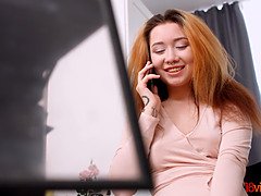 素人, フェラチオ, 指いじり, 彼女, 赤毛, 叫ぶ, 剃毛, ティーン