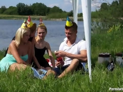 食べ物, グループ, 自家製, レズビアン, オージー, アウトドア, パーティ, スインガー