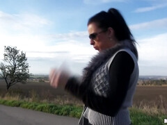 Enthousiasteling, Pijpbeurt, Bruinharig, Tsjechisch, Hardcore, Buiten, Gezichtspunt, Slet